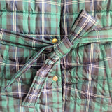 J. CREW Tartan Plaid Belted Puffer Jacket