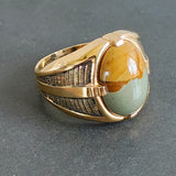 Vintage Gold Agate Cabochon Ring