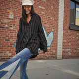 ANTHROPOLOGIE Quinn Sequined Tunic Blouse