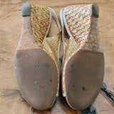 PRADA Woven Wedge Sandals