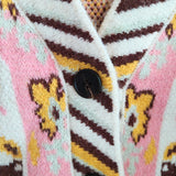 Paisley Knit Cardigan Sweater