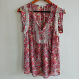 DANIEL RAINN Sleeveless Paisley Blouse
