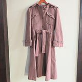 Vintage Safari-Style Wool Long Coat