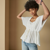 LUCKY BRAND Embroidered Peasant Top