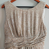 CALVIN KLEIN Draped Cowl-Back Sequin Dress