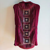 Vintage Crochet Back Utility Vest