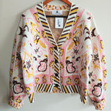 Paisley Knit Cardigan Sweater