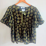 Floral Balloon Sleeve Top