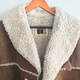 Vintage Suede Shearling Coat