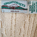 Vintage Aran Cable Knit Cardigan Sweater