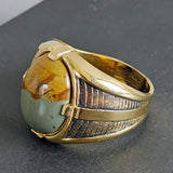 Vintage Gold Agate Cabochon Ring