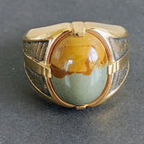 Vintage Gold Agate Cabochon Ring