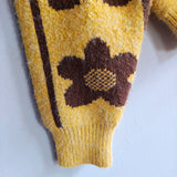 CIDER Floral Knit Polo Sweater