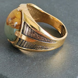 Vintage Gold Agate Cabochon Ring