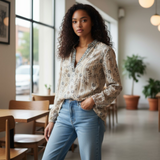 Vintage Embellished Silk Blouse