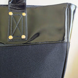 VERSACE Patent Leather and Mesh Tote Bag