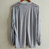 Waffle Knit Lace Sleeve Top