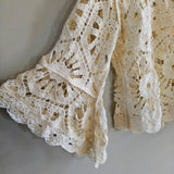 POL Open Weave Crochet Sweater