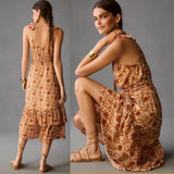 PAIGE Florencia Silk Midi Dress