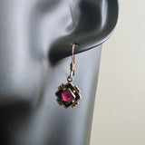 Vintage SS Garnet Necklace & Earrings Set