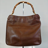 GUCCI Leather Bamboo Handle Bag