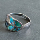 Vintage Abalone Leaf Ring