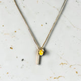 Quartz Three Charm Pendant Necklace