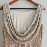 CALVIN KLEIN Draped Cowl-Back Sequin Dress