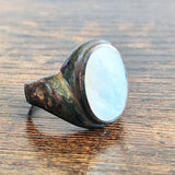 Vintage SS Mother of Pearl Cabochon Ring