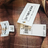 FOR THE REPUBLIC Cropped Plaid Shacket