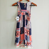 SPEECHLESS Junior's Mix Print Dress w/Necklace