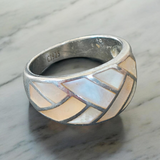 Vintage SS Mother of Pearl Dome Ring