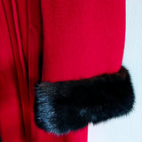 Vintage Wool & Mink Fur Long Coat
