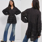 ANTHROPOLOGIE Quinn Sequined Tunic Blouse