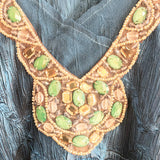 KOMAROV Embellished Charmeuse Midi Dress