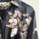 VINCE Lisianthus Tie Front Satin Shirt Dress