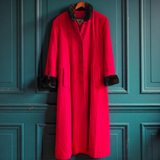 Vintage Wool & Mink Fur Long Coat
