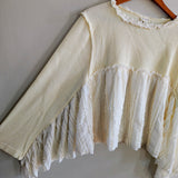 POL Waffle Knit Spliced Top