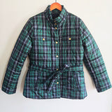 J. CREW Tartan Plaid Belted Puffer Jacket