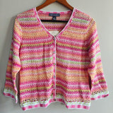 Vintage Dead Stock Crochet-Knit Cardigan Sweater