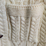 Vintage Aran Cable Knit Cardigan Sweater