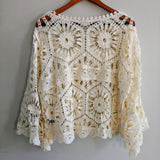 POL Open Weave Crochet Sweater