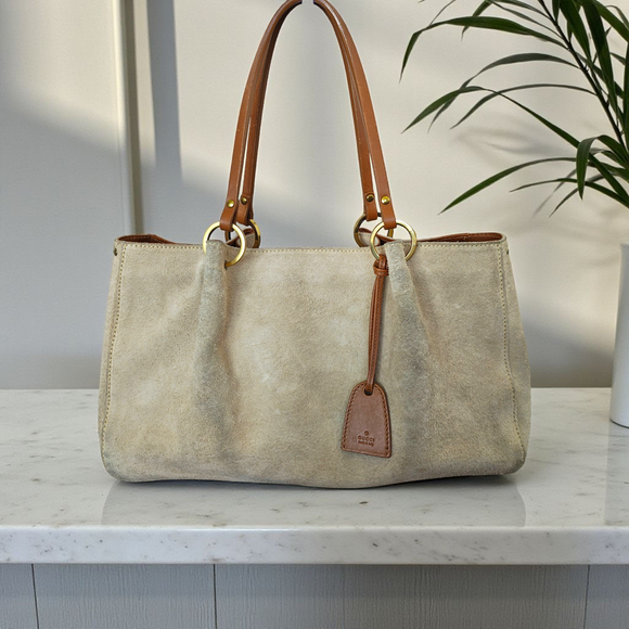 GUCCI Suede Bag w/Pouch