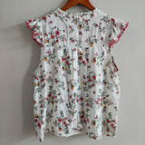 LAUREN CONRAD Floral Ruffled Blouse