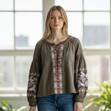 RD + KOKIO For Anthropologie Embroidered Top/Jacket