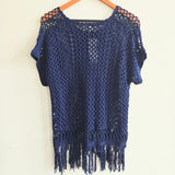 NEW YORK & CO Crochet Knit Top