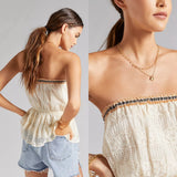 ANTHROPOLOGIE Verb by Pallavi Singhee Lace Tube Top