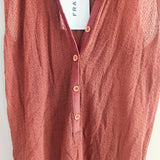 FRAME Mesh Lace Sleeveless Polo