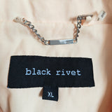 BLACK RIVET Double Breasted Trench Coat