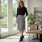 Vintage CHRISTIAN DIOR Tweed Houndstooth Pencil Skirt